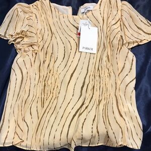 Parker Women's Beige and Gold Blouse
